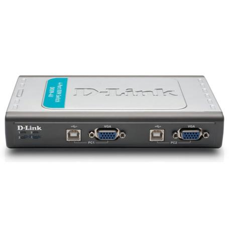 D Link Switch Video cu 4 port + Switch pe USB, cu 2 cabluri KVM, DKVM-4U