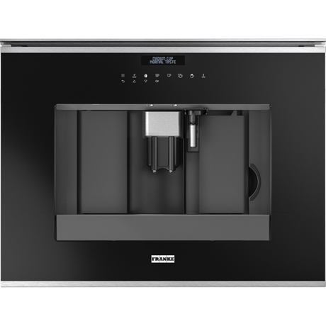 Espressor incorporabil Franke Mythos FMY 45 CM XS, 1.8 L, 15 bari, Display LCD, Touch control, Inchidere automata, Inox/ Cristal negru 131.0627.473