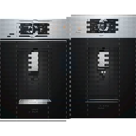 Espressor incorporabil Bosch CTL636ES6, 19 bar, 1600 W, 2.4 l, Display TFT, Touch control, Spumare lapte, Home Connect, Inox