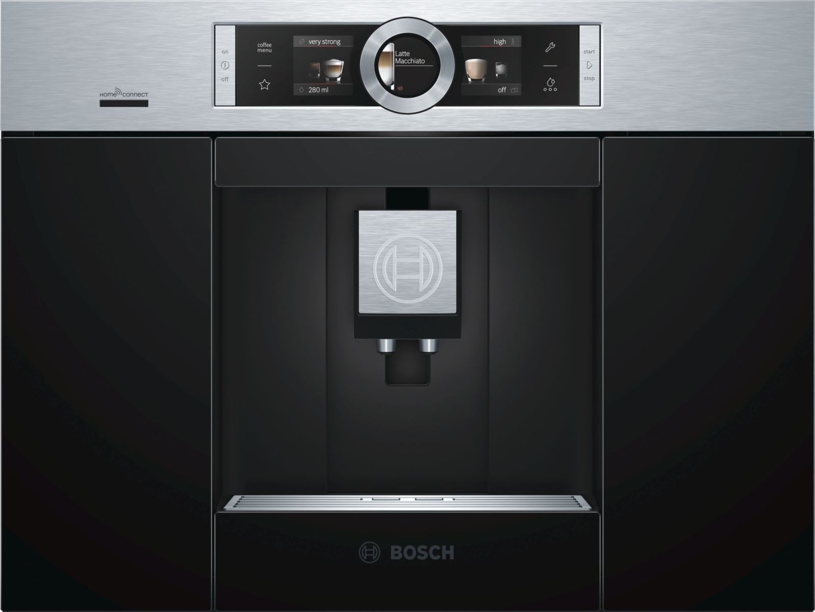 Espressor incorporabil Bosch CTL636ES6, 19 bar, 1600 W, 2.4 l, Display TFT, Touch control, Spumare lapte, Home Connect, Inox