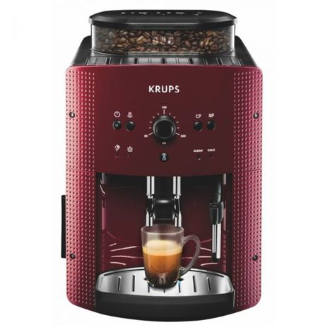 Espressor automat Krups Essential EA810770, 15 bari, Rasnita de cafea metalica, 1.7 L, Functie de abur, Rosu