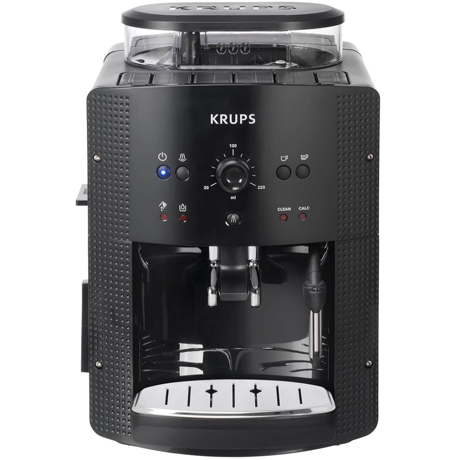 Espressor automat Krups Essential EA810870, 15 bari, Râşniţă de cafea metalică, 1.7 L, Funcție de abur, Negru