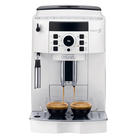 Espressor automat DeLonghi Magnifica S ECAM21.117.W, 1450W, 15 bar, Oprire automată, Sistem Cappuccino, Alb