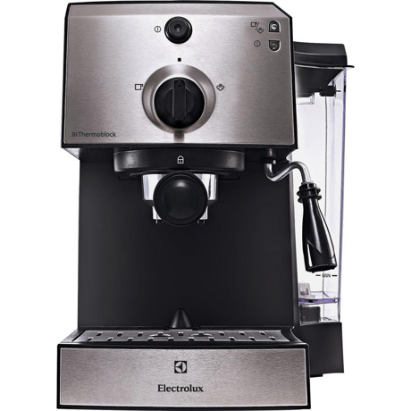 Espressor manual Electrolux EEA111, 1470 W, 15 bar, 1.25 l, Negru/Argintiu