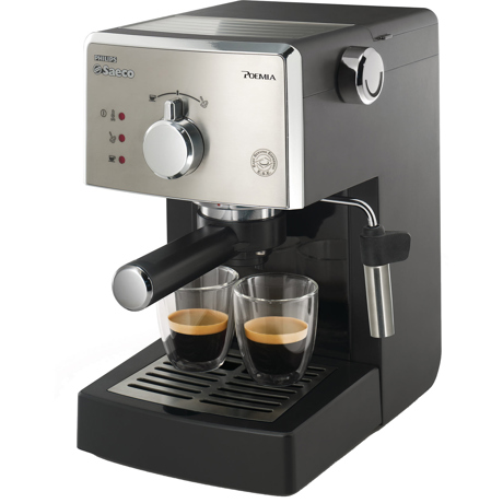 Espressor Philips Saeco Poemia HD8325/79, 15 Bar, 1 l, Negru/Argintiu