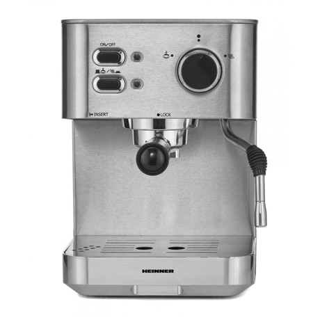 Espressor manual Heinner Ethiopy HEM-1050SS, 20 bari, 1.5 L, Protectie supraincalzire, Mentinere la cald, Carcasa din inox