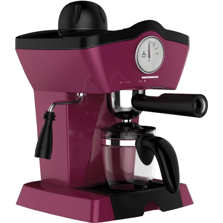 Espressor manual Heinner Charm HEM-200BG, 800 W, 0.25 L, 3.5 bar, Rosu burgund