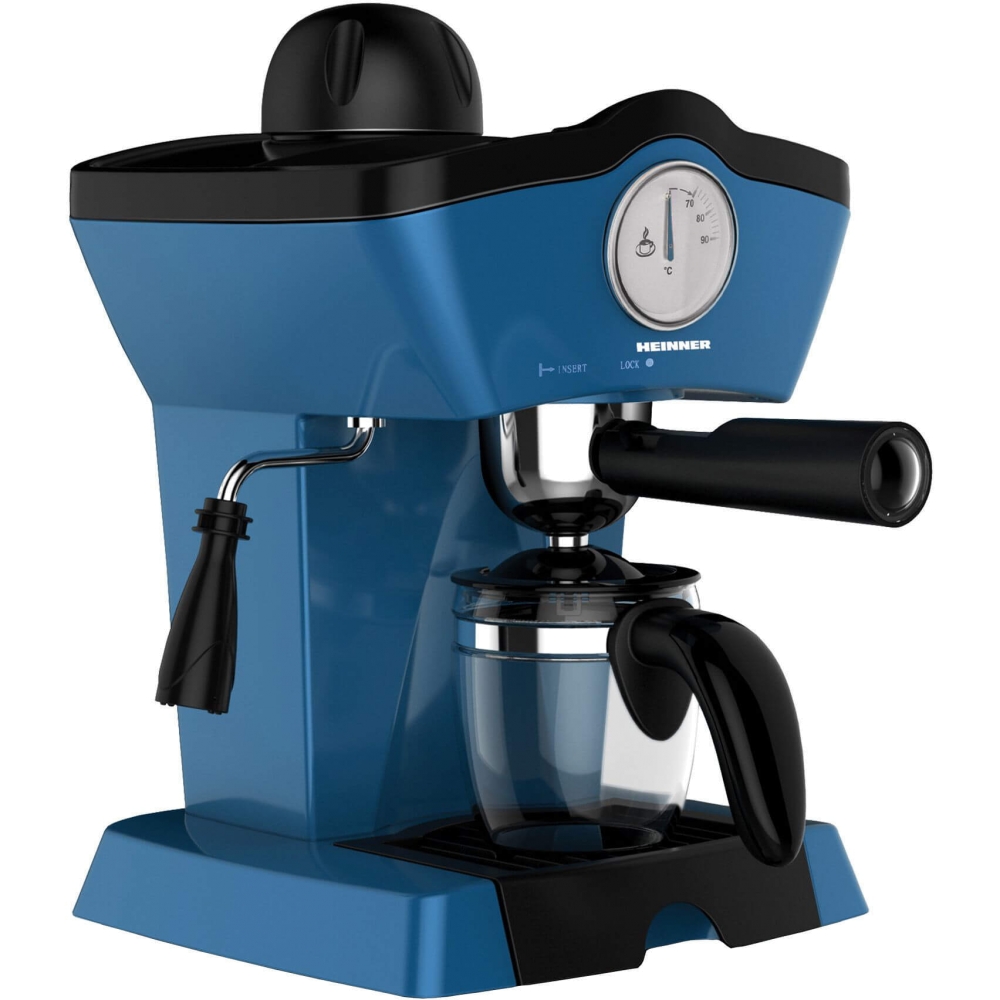 Espressor manual Heinner Charm HEM-200BL, 800 W, 0.25 L, 3.5 bar, Albastru