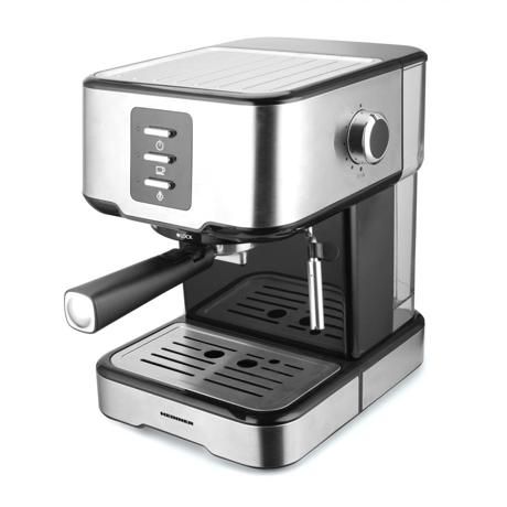Espressor Heinner Brasillo HEM-850IXBK, 15 bari, 1.5 L, Protectie supraincalzire, Filtru din inox pentru 2 cești, Inox