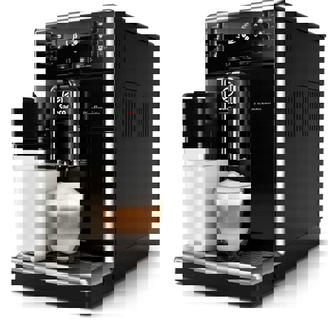 Espressor automat Philips Saeco PicoBaristo SM5460/10, 15 bari, Latte Perfetto, 10 setări măcinare, 5 setări intensitate,10 băuturi, Filtru AquaClean, Recipient lapte 0.5 L, Rezervor apa 1.8 L, Opţiune cafea măcinată, Negru