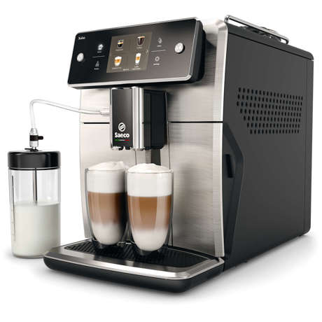 Espressor automat Philips Saeco Xelsis SM7683/00, 15 băuturi, Sistem Latteduo, Filtru AquaClean, Recipient pentru lapte 0.6 L, Negru/Inox