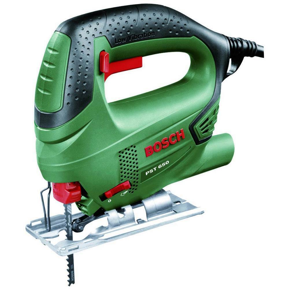 Fierastrau vertical Bosch PST Easy 06033A0703, 500 W, Placa de baza de otel, Negru/Verde