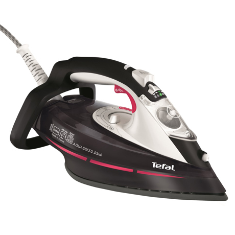Fier de calcat Tefal AquaSpeed FV5356, Ultragliss Diffusion, 2400 W, Negru/Alb