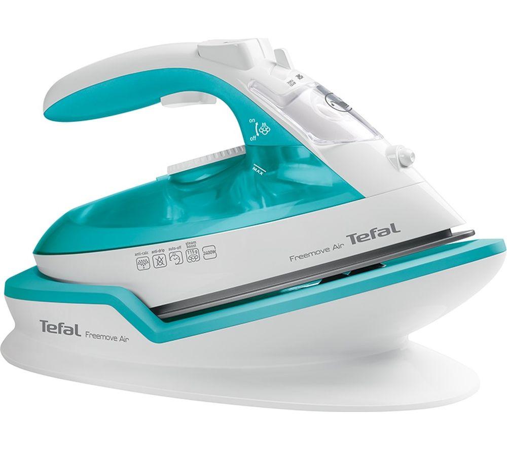 Fier de calcat Freemove Air Cordless Tefal FV6520, 2400 W, Alb-Turcoaz