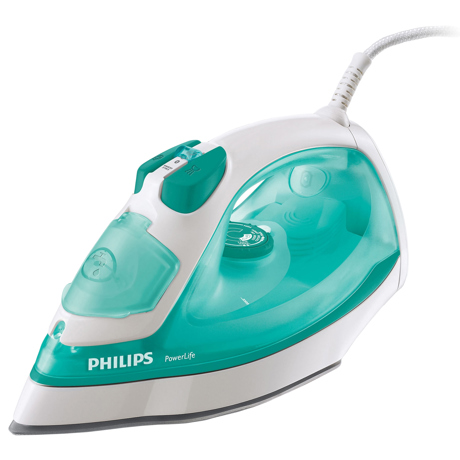 Fier de calcat Philips PowerLife GC2920/70, Ceramica, 2200 W, Alb/Verde