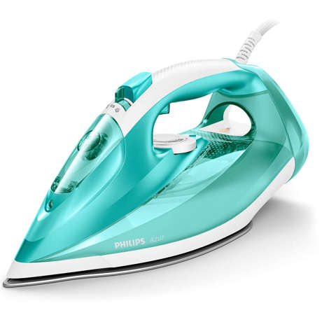 Fier de călcat Philips Azur GC4537/70, 2400 W, Debit abur 45 g/min., Jet abur 200 g, Talpă SteamGlide, Abur reglabil, Verde/alb