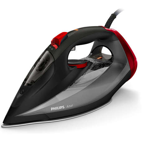 Fier de călcat Philips Azur GC4567/80, 2600 W, Jet abur 250 g/min., Debit abur 50 g/min., Talpă SteamGlide Advanced, Anti-picurare, Sistem decalcifiere rapidă, Gri/Rosu