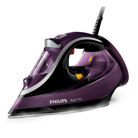 Fier de calcat Philips Azur Pro GC4887/30, Talpă T-ionic Glide, 3000 W, 350 ml, Negru/Violet
