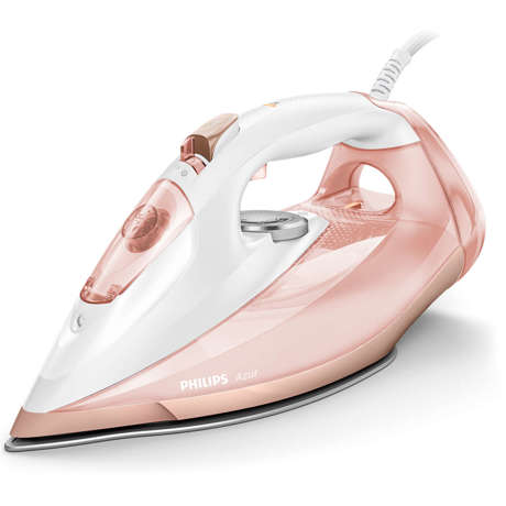 Fier de călcat Philips Azur GC4905/40, 3000 W, Jet abur 240 g/min., Debit abur 55 g/min., Talpă SteamGlide Elite, Anti-picurare, Sistem decalcifiere rapidă, Oprire automată, Indicator luminos, Roz deschis