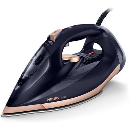 Fier de călcat Philips Azur GC4909/60, 3000 W, Jet abur 250 g/min., Debit abur 55 g/min., Talpă SteamGlide Elite, Anti-picurare, Sistem decalcifiere rapidă, Oprire automată, Indicator luminos, Albastru inchis