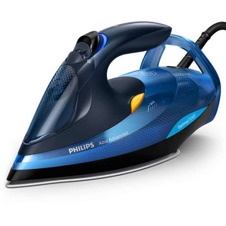 Fier de calcat Philips Azur Advanced GC4932/20, Talpă SteamGlide Plus, 2600 W, 350 ml, OptimalTEMP, Negru/Albastru