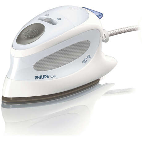 Fier de calcat de voiaj Philips GC651/02, Talpa antiaderenta, 800 W, Alb