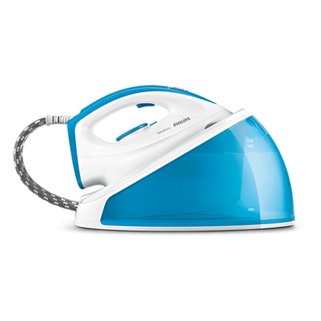 Statie de calcat Philips SpeedCare GC6606/20, Ceramica, 2400 W, 1.2 l, 4.4 bar, 95 g/min, Alb/Albastru