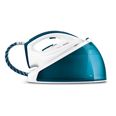 Statie de calcat Philips SpeedCare GC6616/20, SteamGlide Ceramic, 2400 W, 1.2 l, 4.5 bar, 100 g/min, 160 g/min, Alb/Albastru
