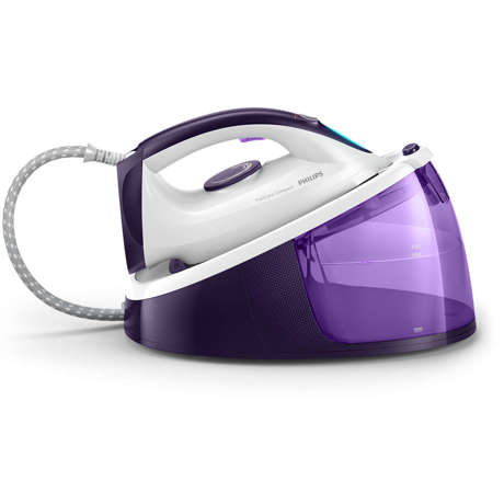 Statie de calcat Philips FastCare Compact GC6730/30, SteamGlide, 2400 W, 5.2 bari, 1.3 l, Alb/Mov