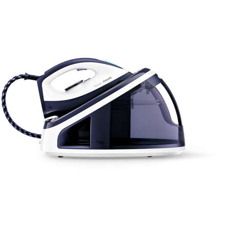 Statie de calcat Philips FastCare Steam GC7710/20, 5.5 bar, 250 g/min, 2.2 L, Alb/Mov
