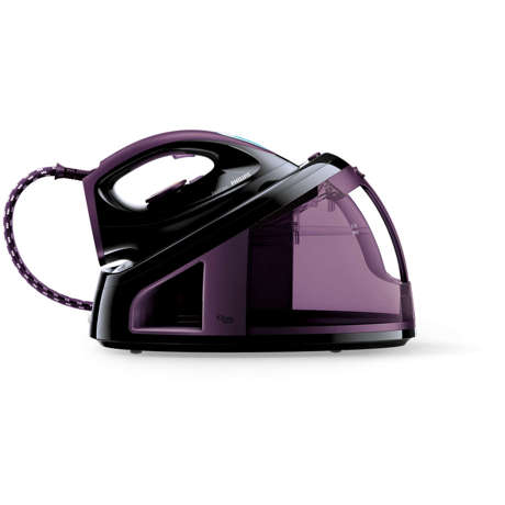 Statie de calcat Philips FastCare Steam GC7715/80, 5.5 bar, 250 g/min, 2.2 L, Negru/Mov