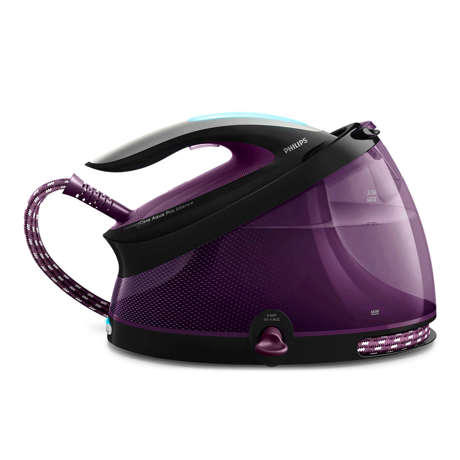 Staţie de călcat cu abur Philips PerfectCare Aqua Pro GC9405/80, 2100 W, 6.7 bari, 2.5 L, Easy De-calc, Blocare la transport, OptimalTEMP, Debit abur 120 g/min., Jet abur 450 g/min., Oprire automată, Talpă T-ionicGlide, Mod Eco, Violet
