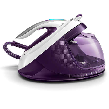 Statie de calcat Philips PerfectCare Elite Plus GC9660/30, T-ionic Glide, 2700 W, 7.5 bari,1.8L, 520 g/min, OptimalTEMP, Alb/Violet