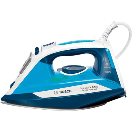 Fier de calcat Bosch Sensixx'x DA30 TDA3028210, Ceranium-Glissee, 2800W, Alb/albastru