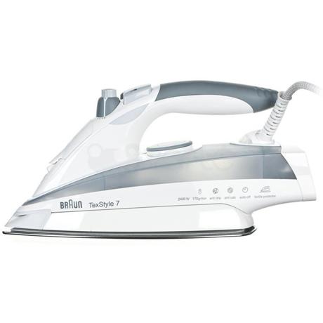 Fier de calcat Braun TexStyle TS 785, Saphir, 2400W, Talpa suplimentara pentru tesaturi delicate, Alb/Gri