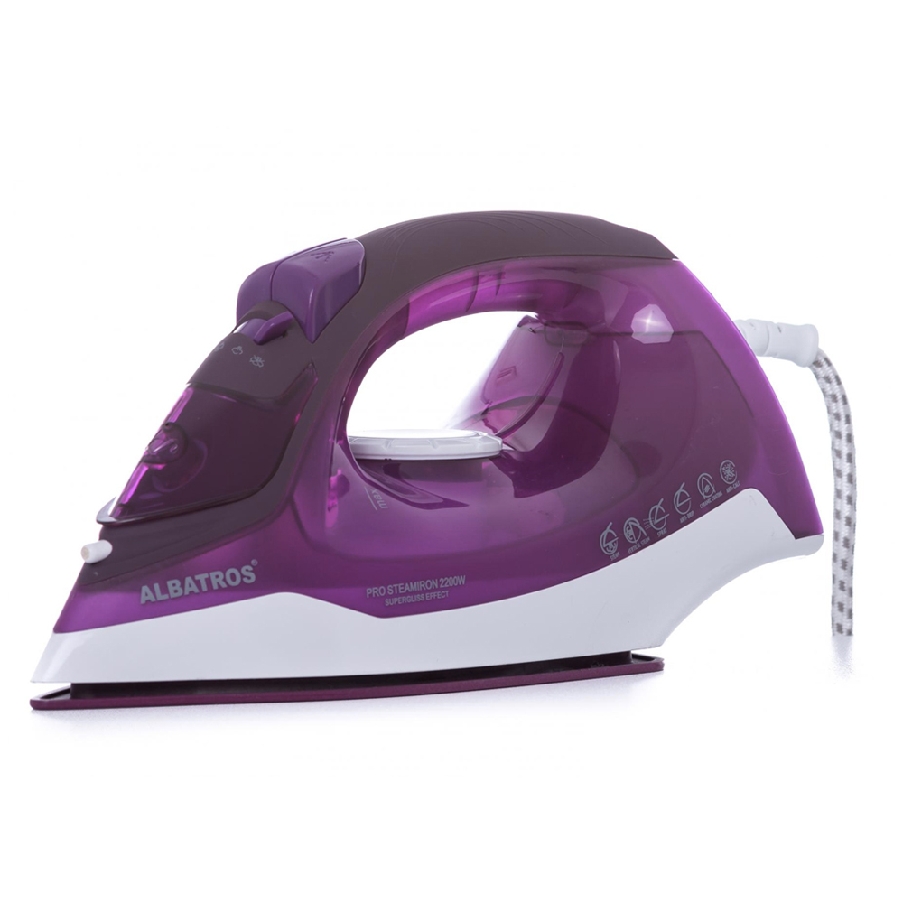 Fier de calcat Albatros Violette, 2200 W, Talpă ceramică, Rezervor 0.25 L, Funcţie de auto-curăţare, Funcţie anti-picurare, Funcţie anticalcar, Violet