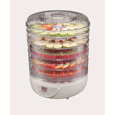  Deshidrator legume si fructe Gorenje FDK 24 DW, 240W, Afisaj LED, 5 tavi pentru uscare, Temperatura 35° - 70°, H 31 cm, Alb