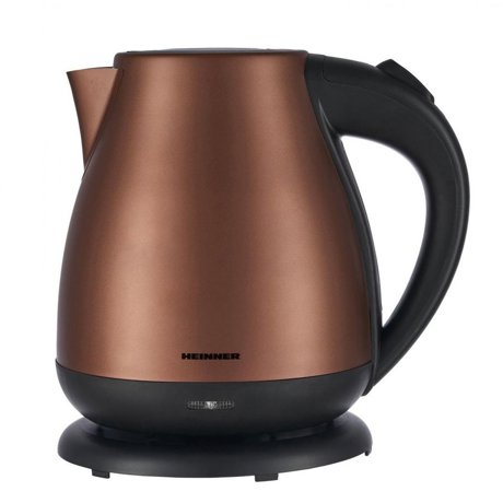 Fierbator electric Heinner Solstice HEK-17IXC, 1.7 L, Auto oprire, Filtru detasabil, Maro