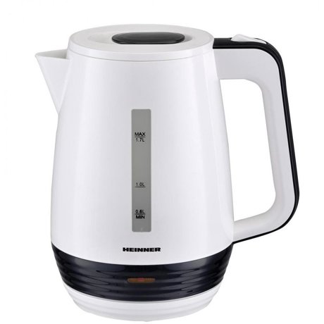 Fierbator electric Heinner Elle HEK-17WH, 1.7 L, Auto oprire, Filtru detasabil, Alb