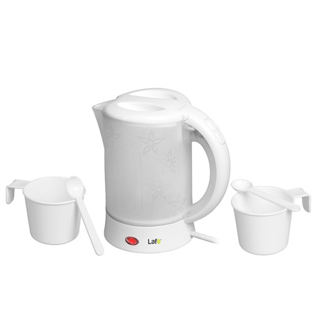 Fierbător de apă pentru voiaj Lafe CEG0010.1, 650 W, 0.6 L, Oprire automata, Alb, LAFCZA45865