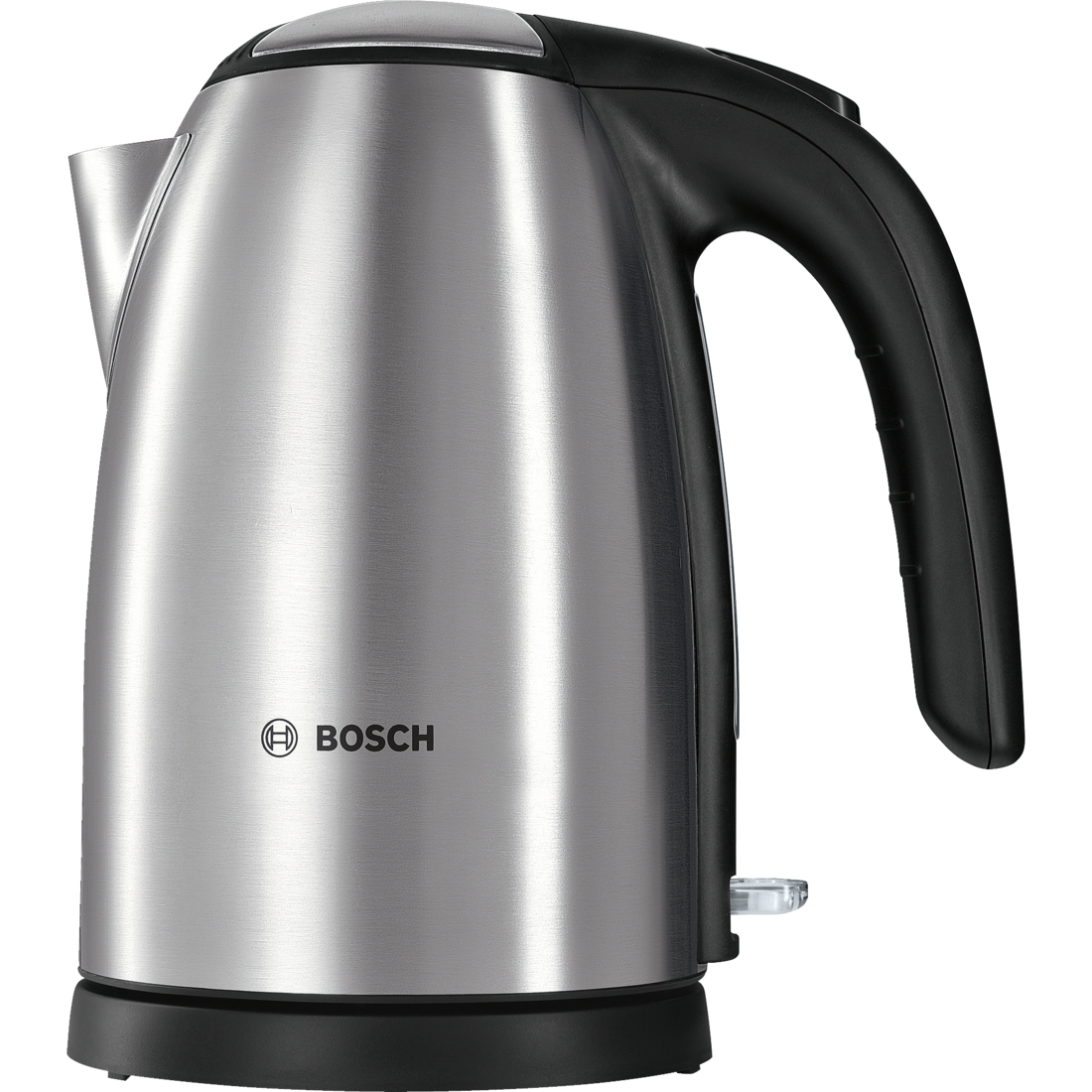 Fierbator de apa Bosch TWK7801, 2200 W, 1.7 l, cană din inox, filtru anti-calcar detasabil din inox, Inox/negru