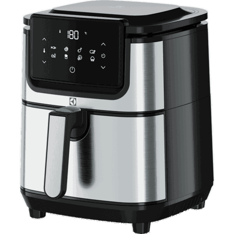 Friteuza cu aer cald Electrolux Explore 6 E6AF1-4ST, 1500W, 3.5 L, Touch control, 8 programe presetate, Inox/negru