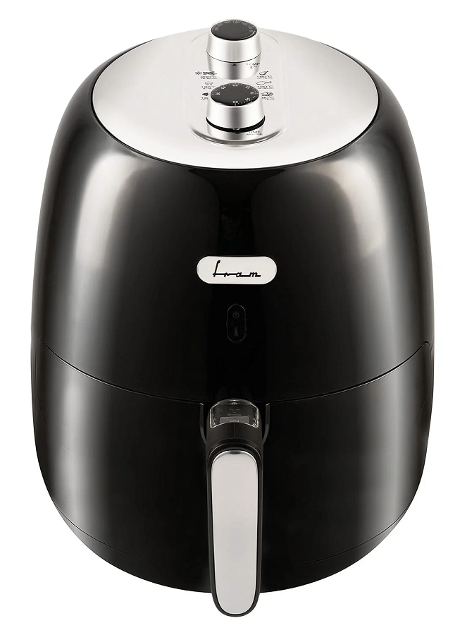 Friteuza cu aer cald Fram FAF-1500BK, 1500 W, 3.2 L, Temporizator, Termostat reglabil, Protectie supraincalzire, Negru