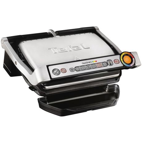 Grătar electric TEFAL OptiGrill+ GC712D34, 2000 W, Termostat reglabil, Inox