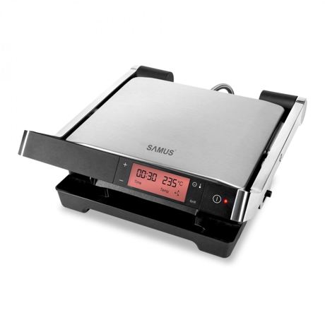 Grill electric Samus GTS2030ACX, 2000 W, Display, Timer, Mentinere la cald, Dezghetare, Inox