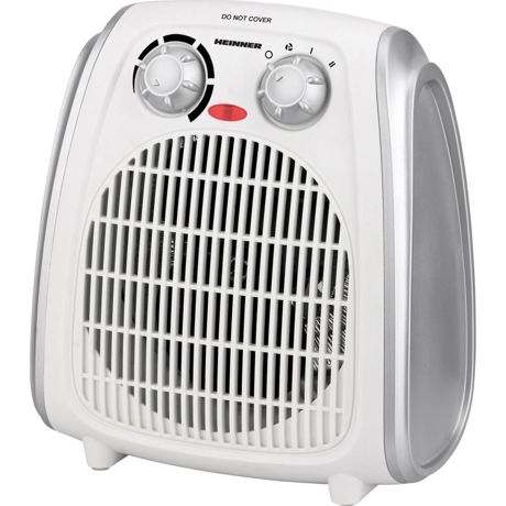 Aeroterma Heinner HFH-L2000SL, 2000 W, 2 trepte de putere, Termostat reglabil, Protectie la supraincalzire, Alb/Argintiu