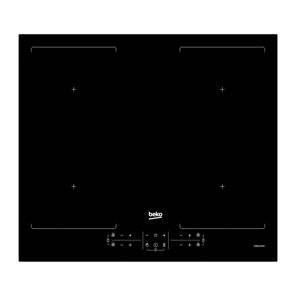 Plita incorporabila Beko HII64201F2HT, Inductie, 4 zone de gatit, IndyFlex (2 zone), 60 cm, Negru