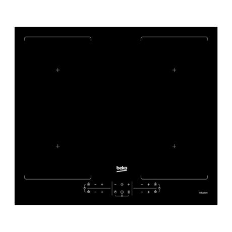 Plita incorporabila Beko HII64201F2HT, Inductie, 4 zone de gatit, IndyFlex (2 zone), 60 cm, Negru