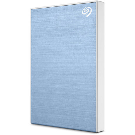 HDD extern Seagate, 2TB, Backup Plus Slim, 2.5", USB 3.0, Textura metalica, Albastru deschis