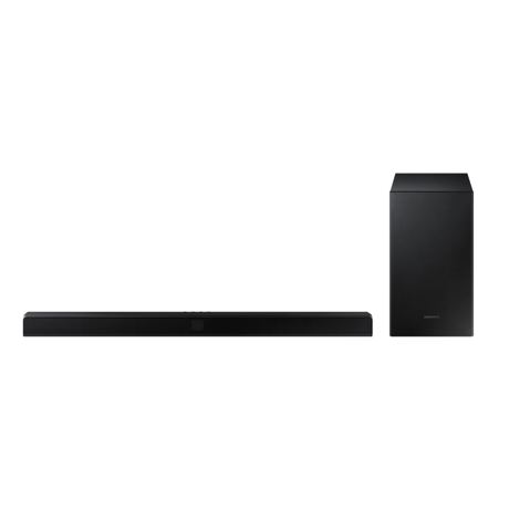 Soundbar Samsung HW-T530, 290 W, 2.1 canale, Subwoofer wireless, Bluetooth, Negru